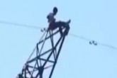 فیلم/خودکشی و سقوط از ارتفاع 40 متری