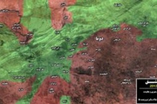 آخرین تحولات میدانی حومه دمشق/ تروریست ها در غوطه شرقی به در بسته خوردند + نقشه میدانی