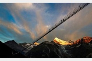 افتتاح طولانی‌ترین پل معلق عابران در جهان