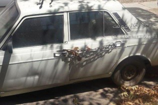 (عکس) عجیب‌ترین سیستم ضدسرقت خودرو در ایران