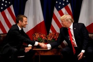 توافق روسای جمهور آمریکا و فرانسه علیه ایران و حزب‌الله