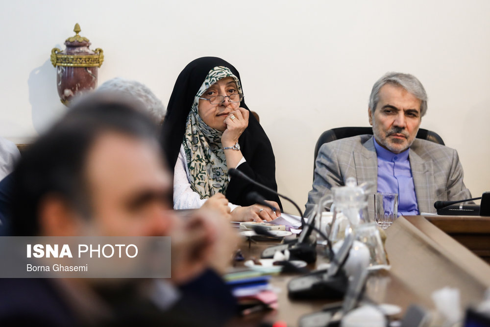 محمد باقر نوبخت(سخنگوی دولت و رییس سازمان برنامه و بودجه) و معصومه ابتکار( مشاور رییس جمهور در امور زنان و خانواده)