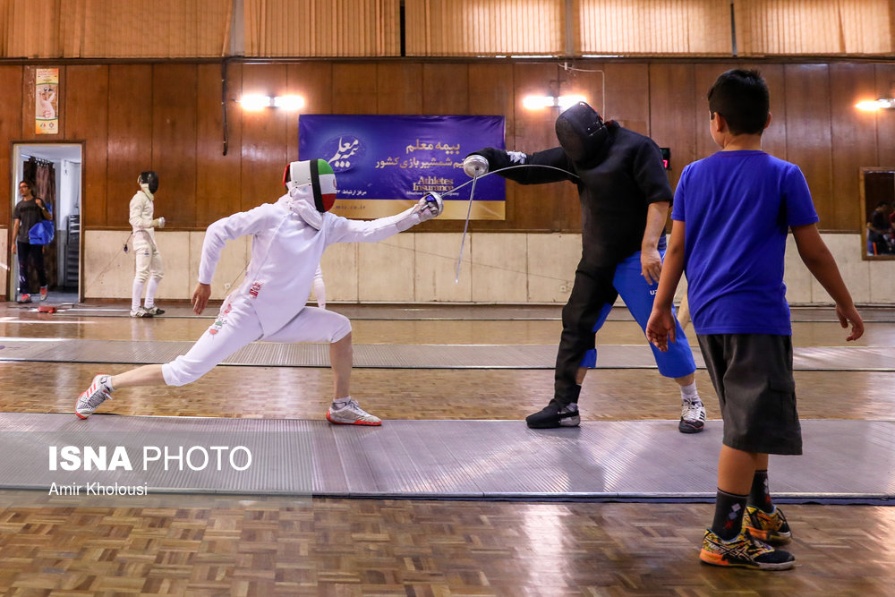 تمرین تیم ملی شمشیربازی اسلحه اپه پیش از اعزام کاروان ورزشکاران ایرانی به مسابقات آسیایی ۲۰۱۸ جاکارتا