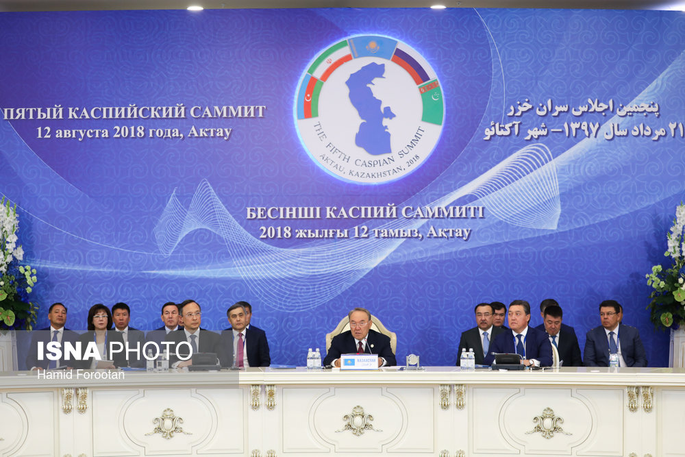 نورسلطان نظربایف رییس جمهور در اجلاس سران کشورهای ساحلی دریای خزر