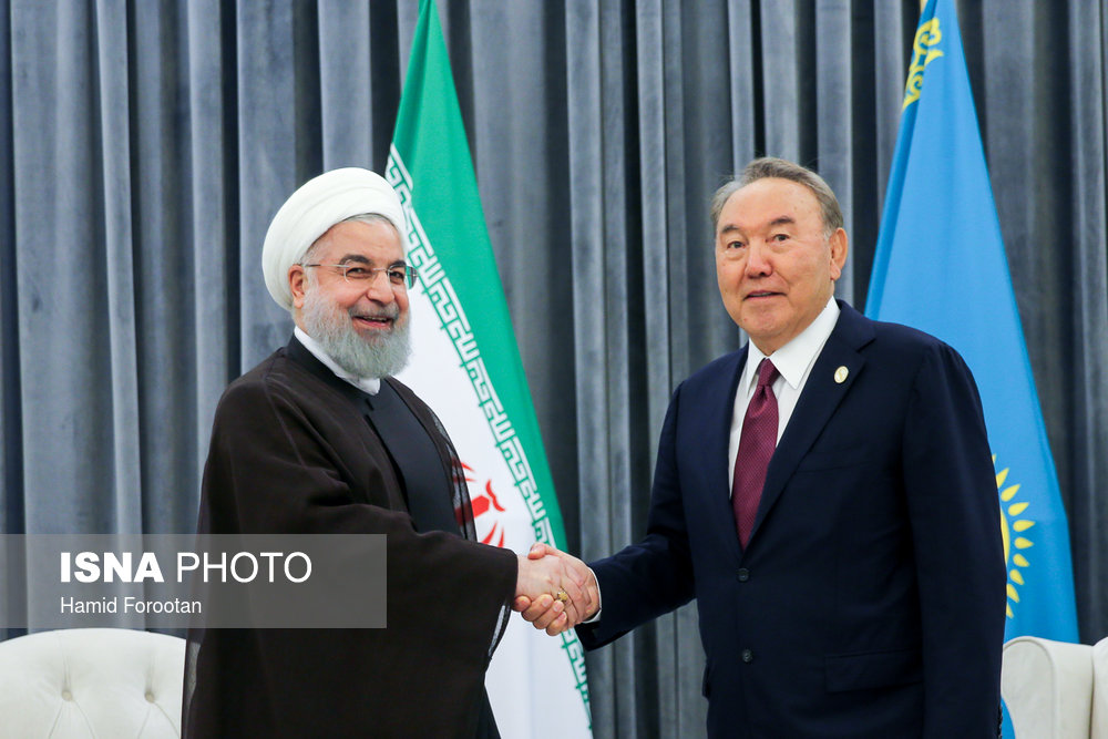 دیدار روحانی با نورسلطان نظربایف رییس جمهور قزاقستان