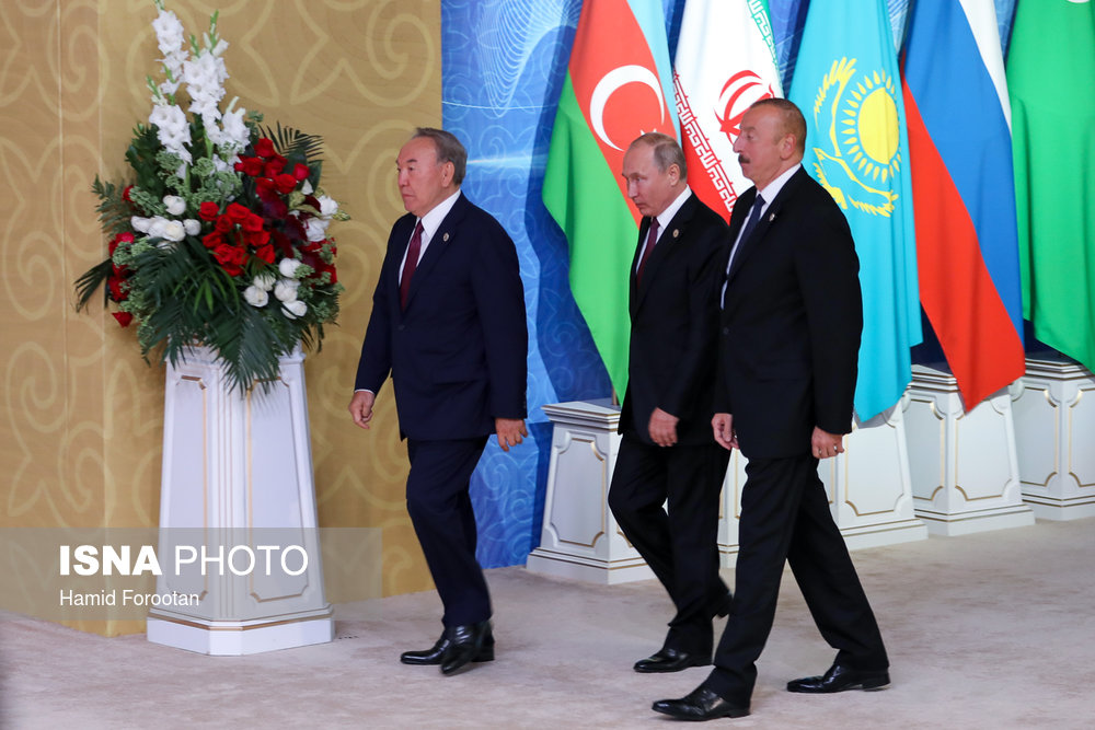 رییس جمهوری روسیه ، آذربایجان و قزاقستان در اجلاس سران کشورهای ساحلی دریای خزر