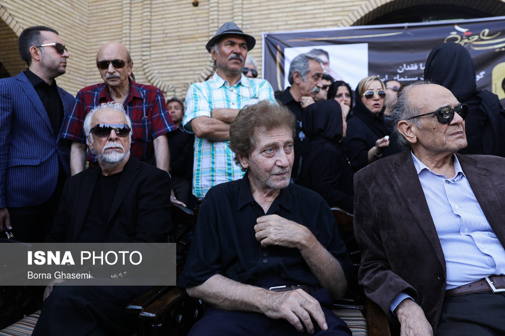 چنگیز جلیلوند و سعید مظفری در مراسم تشییع حسین عرفانی