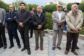 مسعود فروتن در مراسم تشییع پیکر صادق عبداللهی
