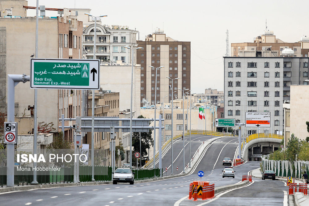 نمایی از بزرگراه شهید صیادشیرازی جنوب پیش از افتتاح و بهره برداری