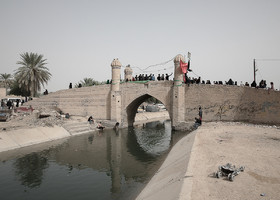 مسیر راهپیمایی زائرینی که از بغداد به کربلا می‌روند.