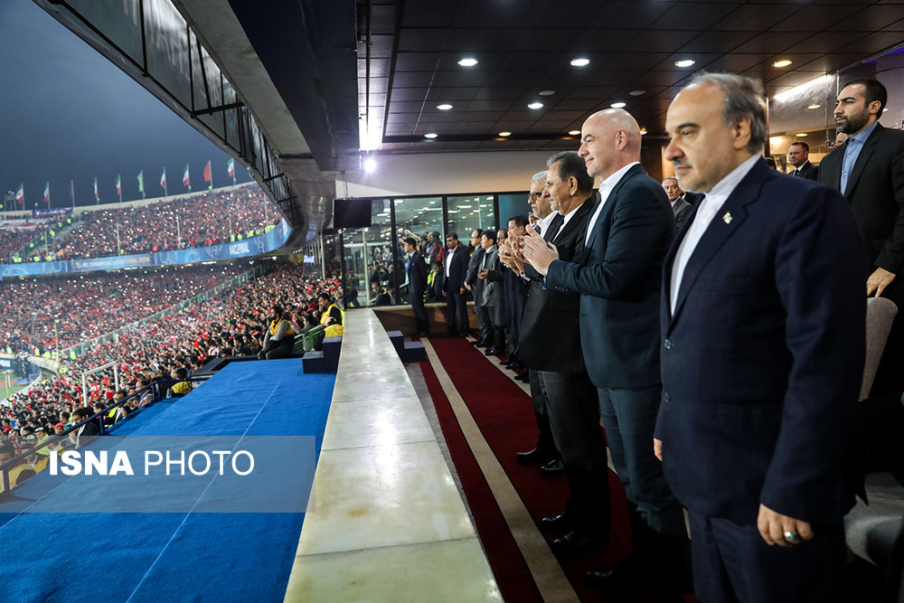 حضور  سلطانی فر،جهانگیری و اینفانتینو در دیدار پرسپولیس و کاشیما کاشیما آنتلرز - فینال لیگ قهرمانان آسیا