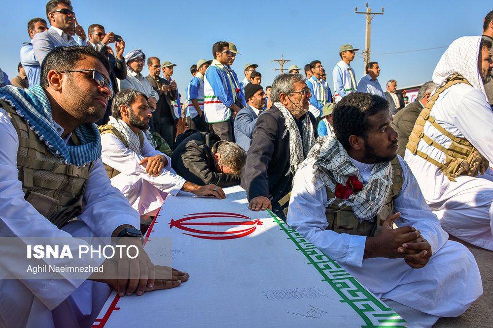 مراسم استقبال از ۷۲ شهید دوران دفاع مقدس در مرز شلمچه
