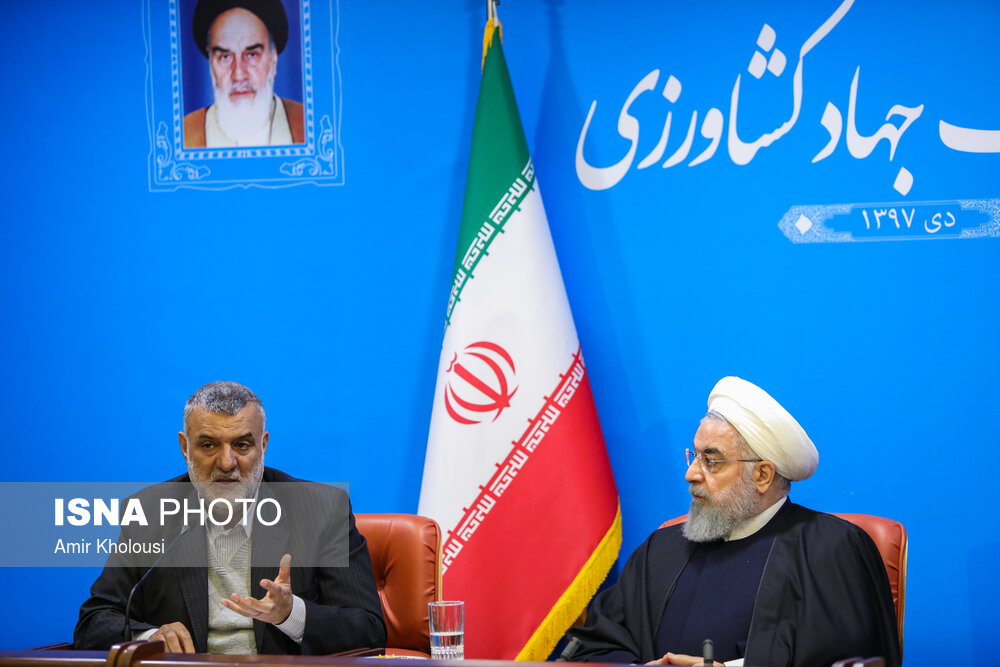 حسن روحانی و محمود حجتی در نشست معاونان و مدیران ارشد وزارت جهاد کشاورزی