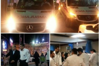 یک کشته و ٢٣ زخمی در برخورد اتوبوس با سمند در محور بم-کرمان