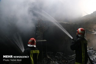 ۲۵ درصد کارخانه کاله شهر کربلا در آتش سوخت