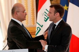 تاکید رؤسای جمهور فرانسه و عراق بر لزوم کاهش تنش درپی به شهادت سردار سلیمانی