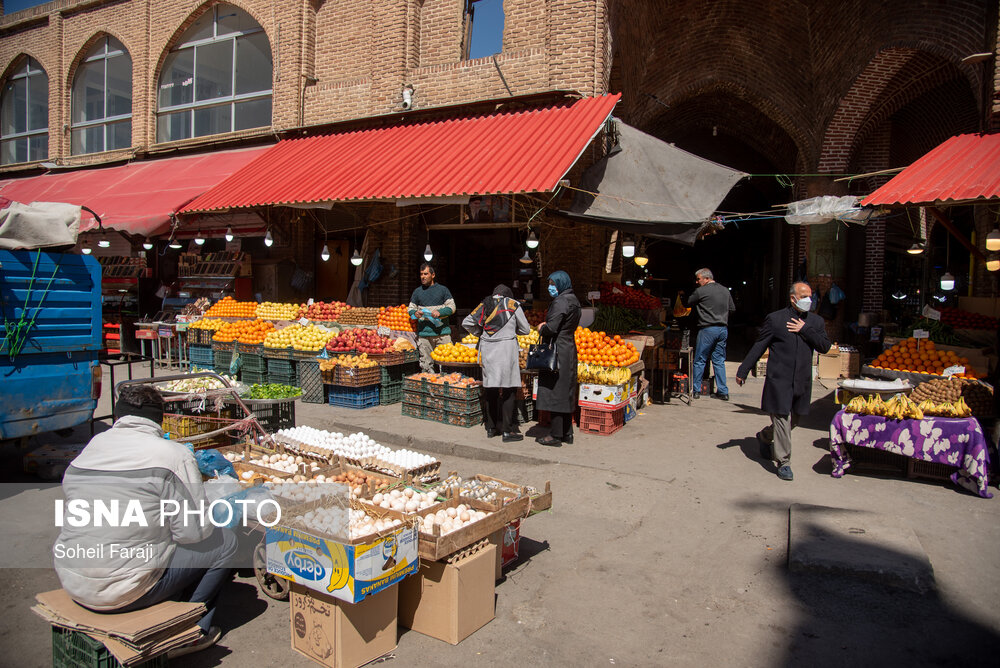 بازار میوه مسجد اعظم ارومیه در نوروز ۱۴۰۰
