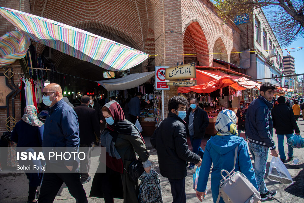 بازار آغزی بازار تاریخی ارومیه در نوروز ۱۴۰۰