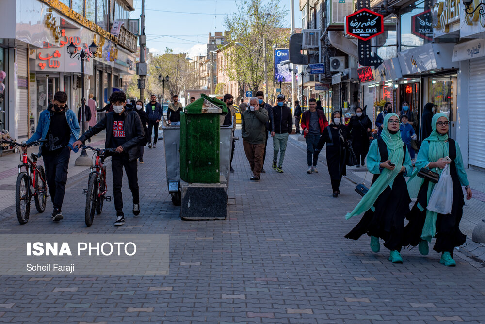 خیابان خیام ارومیه در نوروز۱۴۰۰