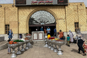 ورودی ایستگاه راه‌آهن اهواز در ایام  نوروز ۱۴۰۰