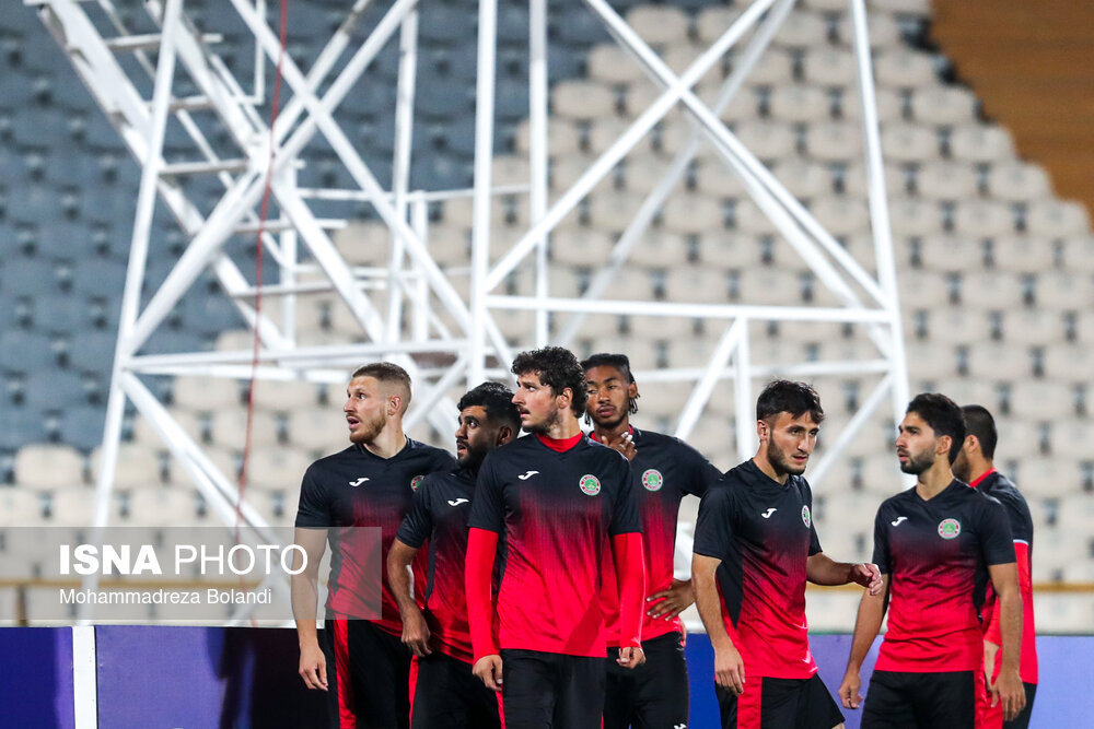 تمرین تیم فوتبال استقلال تاجیکستان پیش از دیدار با پرسپولیس