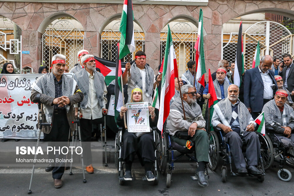 تجمع اعتراضی تشکل‌های ایثارگری در دفاع از مردم مظلوم فلسطین