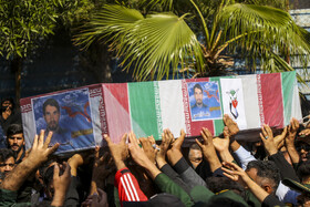 مراسم تشییع پیکر سومین شهید مدافع حرم هرمزگان