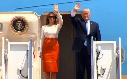 (عکس) ورود ترامپ و همسرش به عربستان