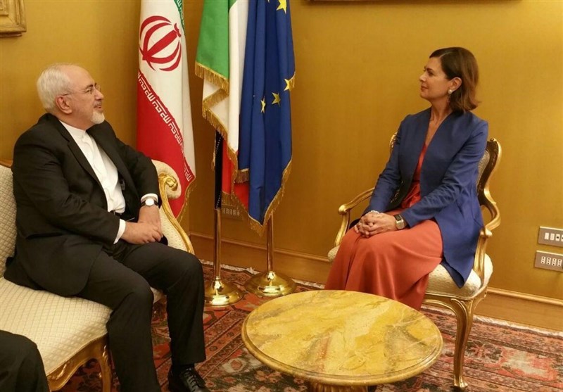 (عکس) دیدار ظریف با رئیس مجلس ایتالیا