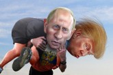 تصویر سازی از دوستی مرموز پوتین و ترامپ