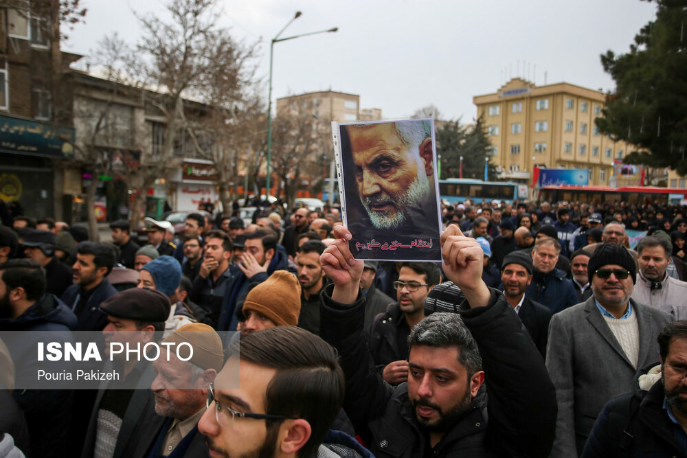 راهپیمایی مردم همدان در پی شهادت سردار سپهبد شهید قاسم سلیمانی