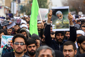 راهپیمایی مردم قم در پی شهادت سردار سپهبد شهید قاسم سلیمانی