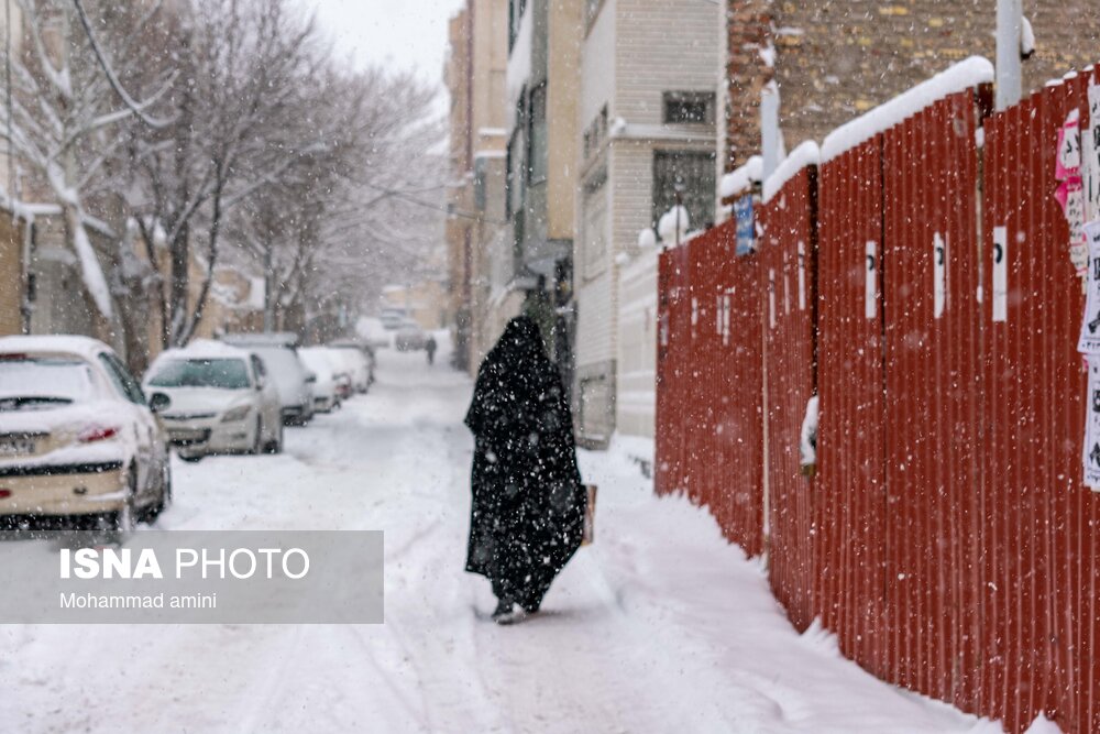 بارش سنگین برف در تبریز