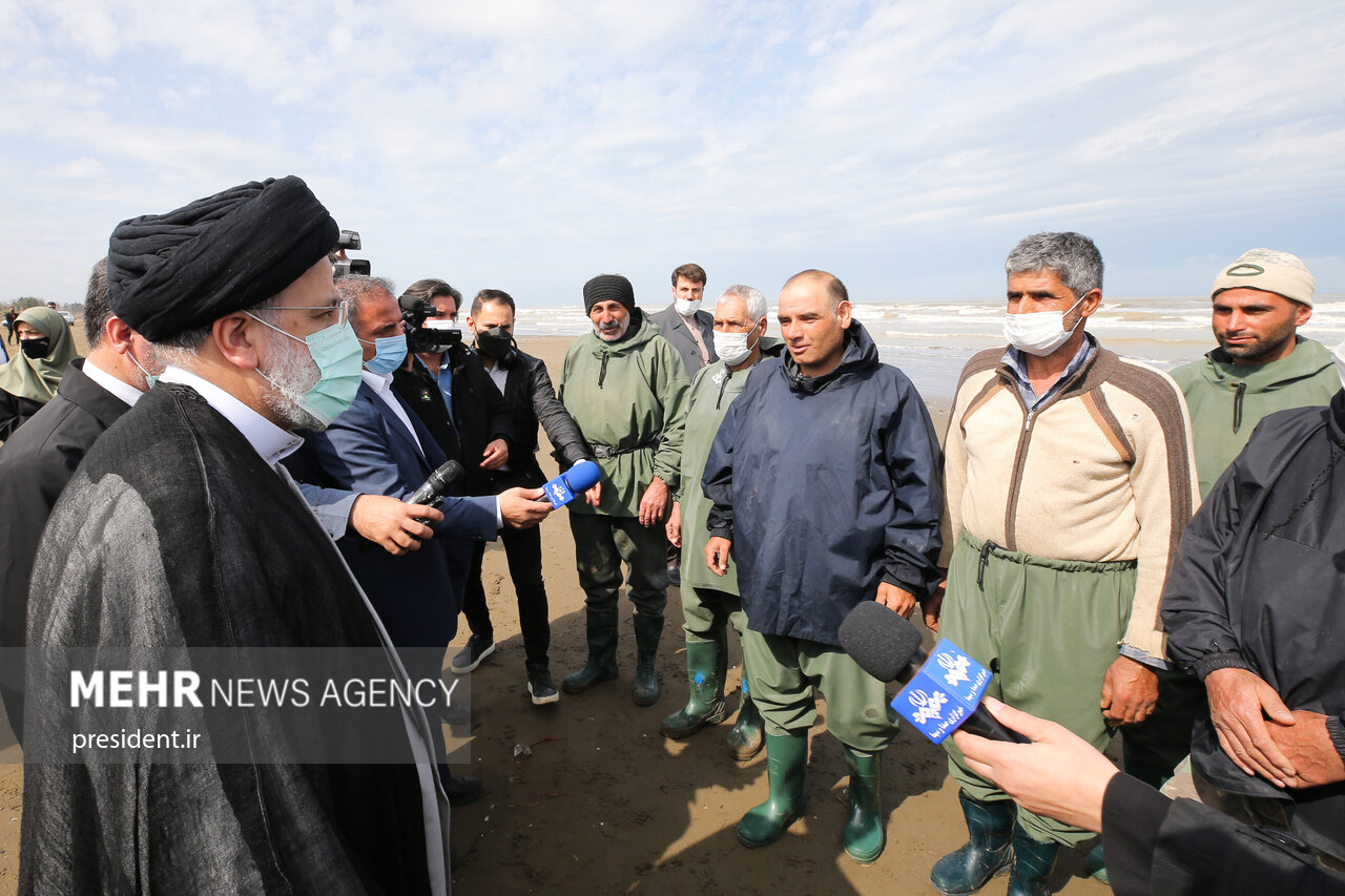 بازدید رئیس جمهور از سواحل آزادسازی شده استان مازندران