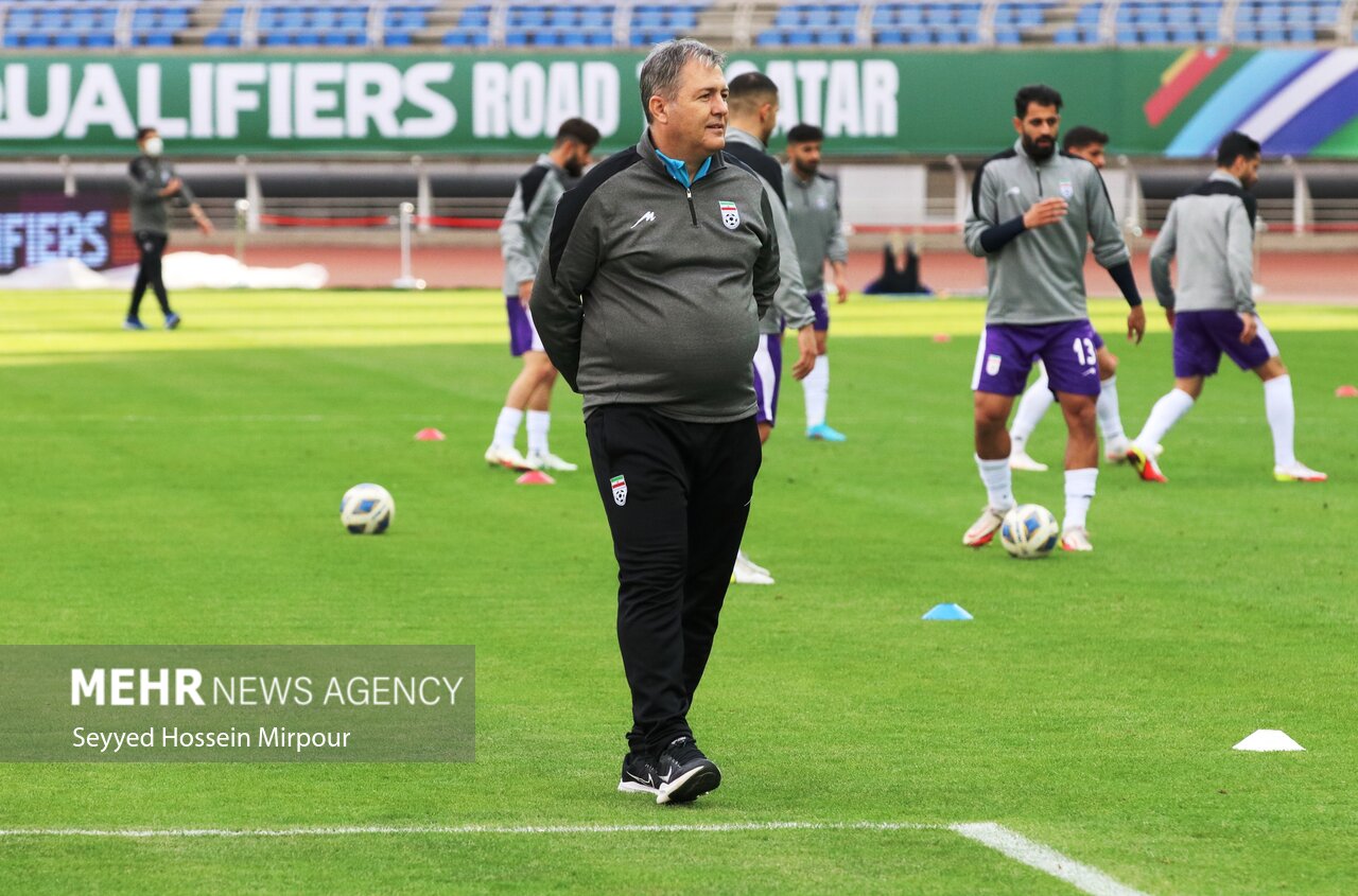 آخرین تمرین تیم ملی فوتبال ایران در مشهد