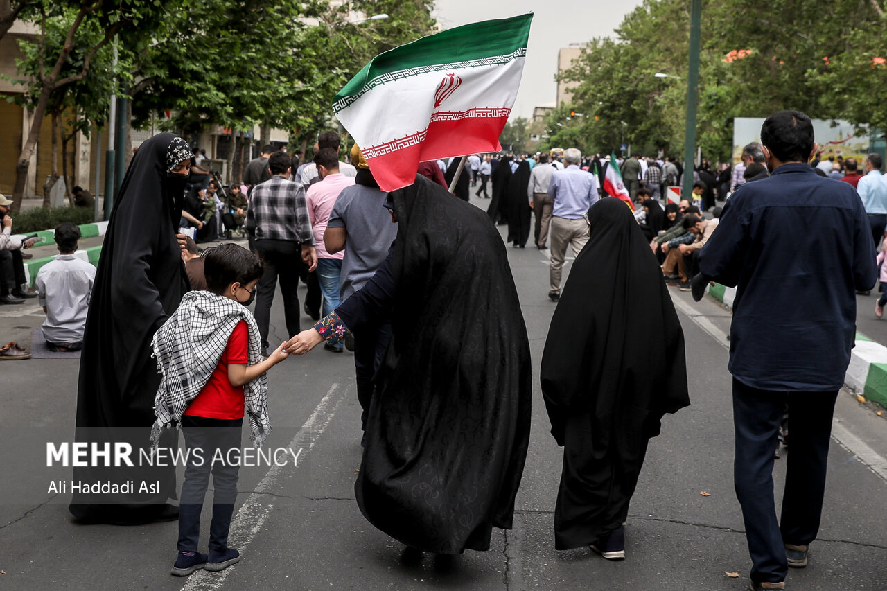 راهپیمایی روز جهانی قدس در تهران و همزمان در سراسر کشور در تهران برگزار شد