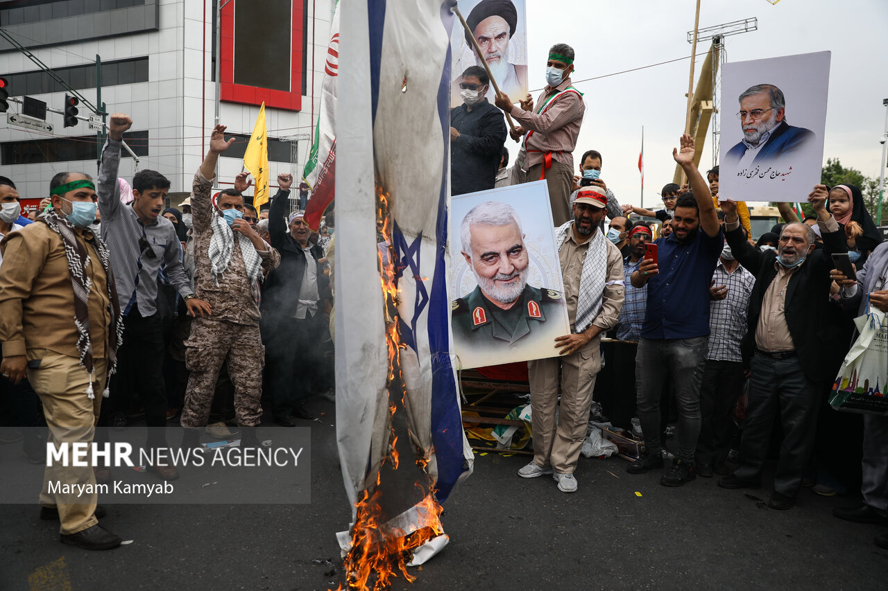 راهپیمایی روز جهانی قدس در تهران صبح جمعه ۹ اردیبهشت ۱۴۰۱ با حضور گسترده مردم برگزار شد