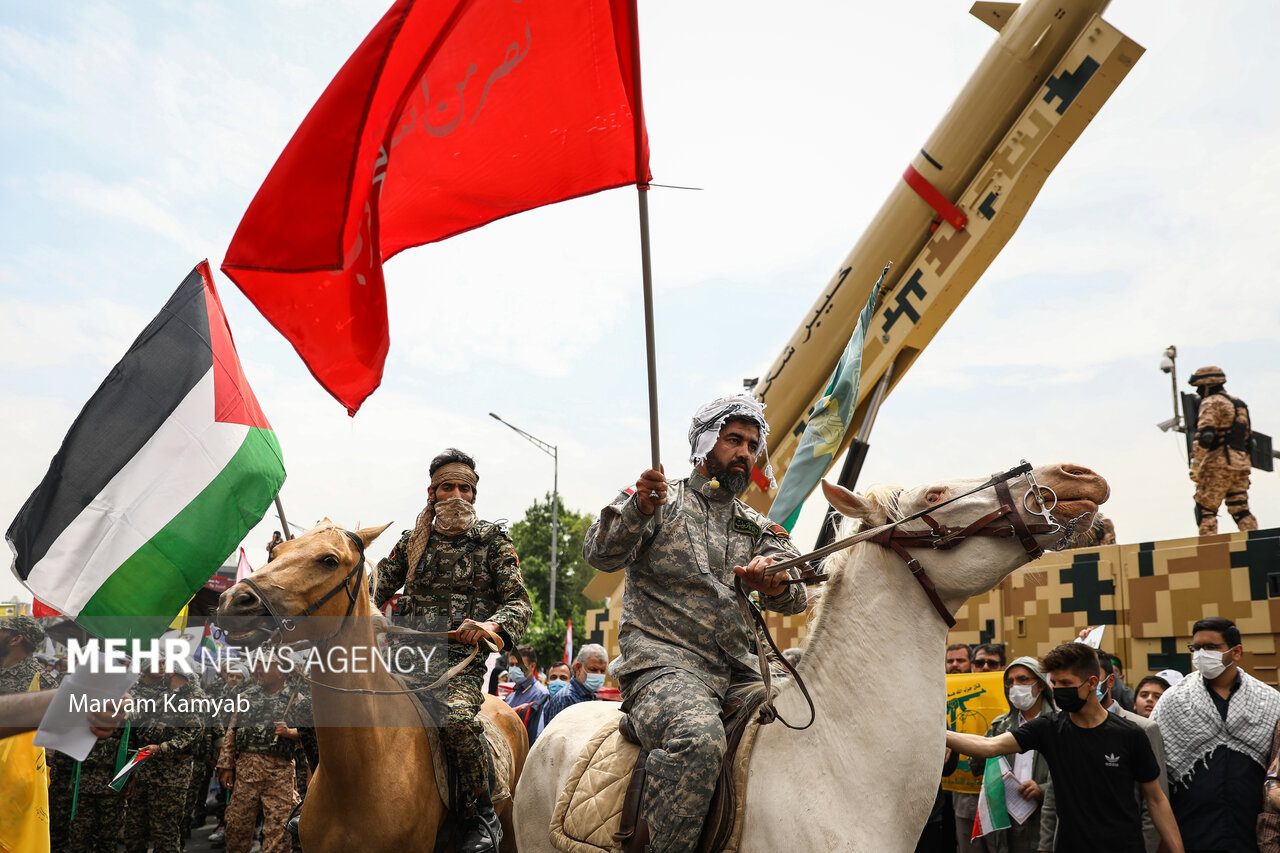 راهپیمایی روز جهانی قدس در تهران صبح جمعه ۹ اردیبهشت ۱۴۰۱ با حضور گسترده مردم برگزار شد