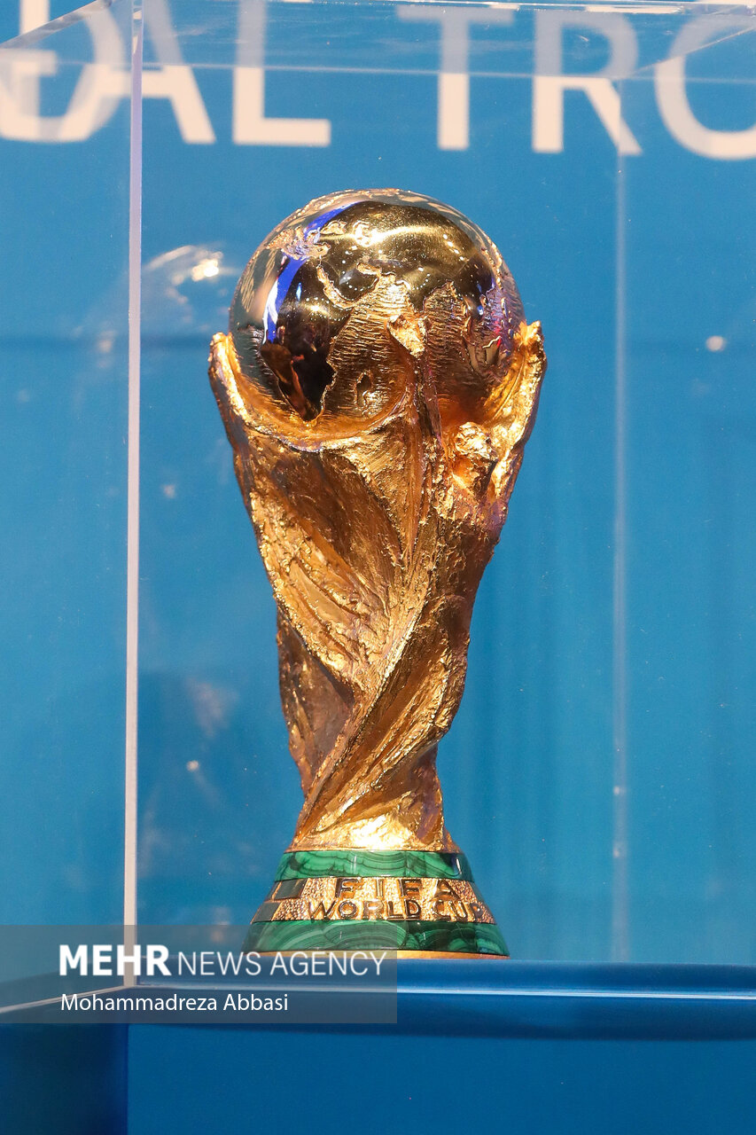 کاپ قهرمانی جام جهانی در تصویر دیده می شود